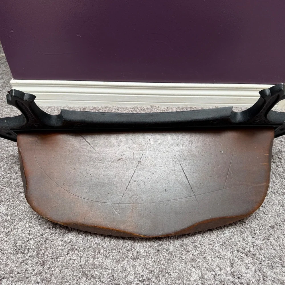 Vintage Sexton 1967 Wall Shelf Gothic Cast Metal Wood Black Brown Rustic MCM